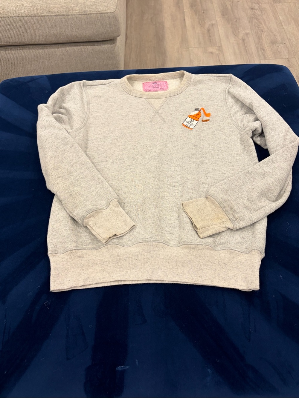 Women's C.Bonz Heather Gray Crewneck Sweatshirt with embroidered logo #niche